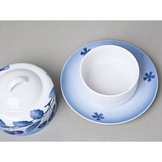 Máslenka kulatá 250 g, Thun 1794, karlovarský porcelán, BLUE CHERRY