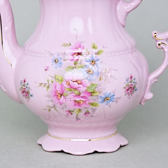 Konev káva 1,15 l, Leander, růžový porcelán