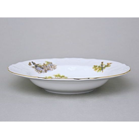 Sada 6 talířů hlubokých 23 cm, Thun 1794, karlovarský porcelán, BERNADOTTE myslivecká