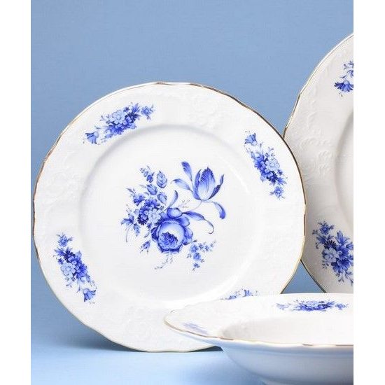 Talíř dezertní 19 cm, Thun 1794, karlovarský porcelán, BERNADOTTE modrá růže