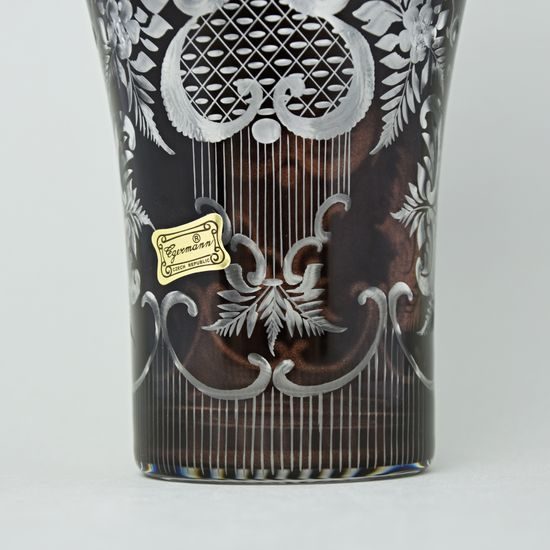 Egermann: Váza černá/temně fialová lazura, 24,5 cm, Křišťálové vázy Egermann