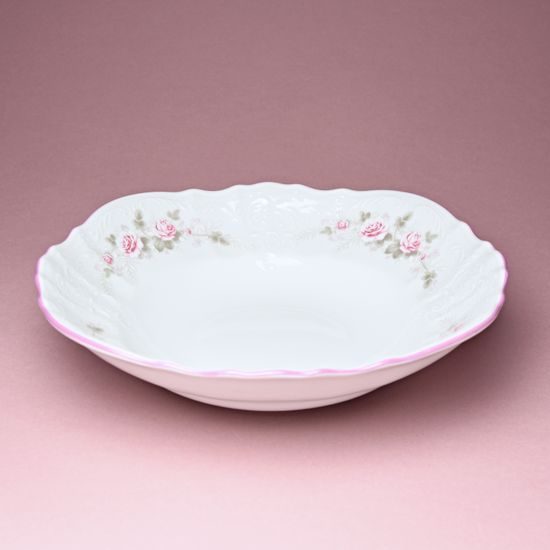 Růžová linka: Mísa hluboká 25 cm, Thun 1794, karlovarský porcelán, BERNADOTTE růžičky