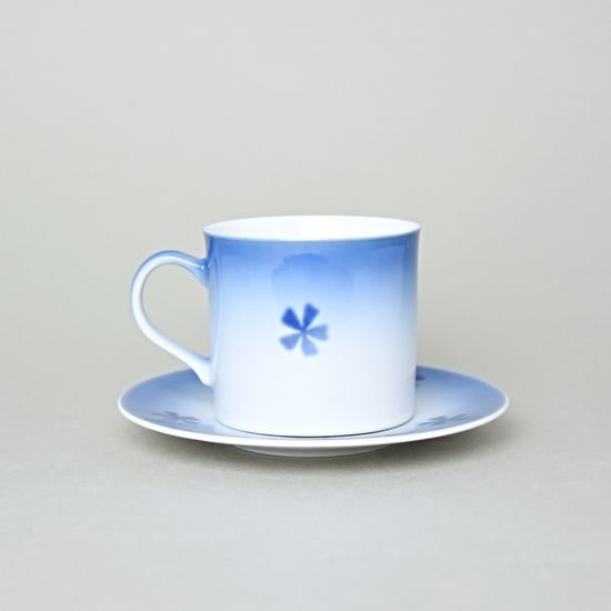 Šálek a podšálek 0,2 l / 15 cm, Thun 1794, karlovarský porcelán, BLUE CHERRY