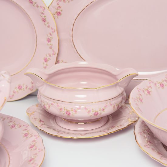 Jídelní souprava pro 6 osob Sonáta dekor 158, Leander, růžový porcelán