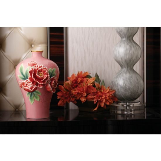 Váza Poklad - Pivoňka 33,5 cm, porcelán, porcelán FRANZ