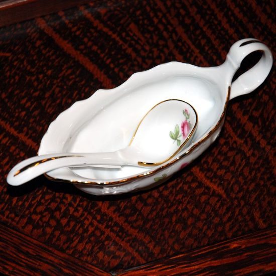 Omáčník / omáčníček 50 ml, Thun 1794, karlovarský porcelán, BERNADOTTE míšeňská růže