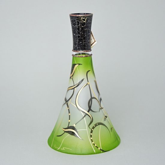 Studio Miracle: Váza zelená, 28 cm, ruční dekorace Vlasta Voborníková
