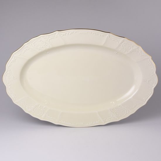 Mísa oválná 36 cm, Thun 1794, karlovarský porcelán, BERNADOTTE ivory + zlato