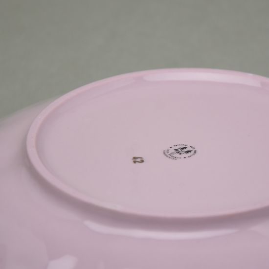 Podšálek 17 cm, Růžový porcelán z Chodova