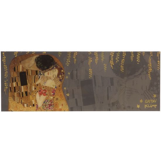 Magnetická tabule Polibek 80 / 30 / 1 cm, kov-sklo, G. Klimt, Goebel