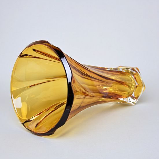 Aurum Crystal skleněná váza Mozart Amber 32 cm