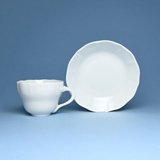 Šálek a podšálek A/1 plus A/1 0,12 l / 13 cm na malé kavčo, bílý porcelán, Český porcelán a.s.