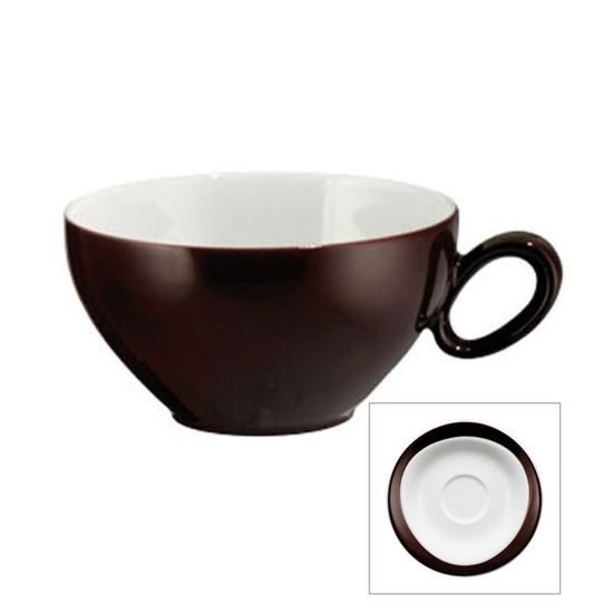 Šálek 210 ml a podšálek čajový, Trio 23602 Dark Chocolate, Porcelán Seltmann