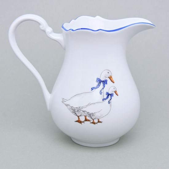 Mlékovka (džbánek) vysoká 0,85 l, Český porcelán a.s., husy