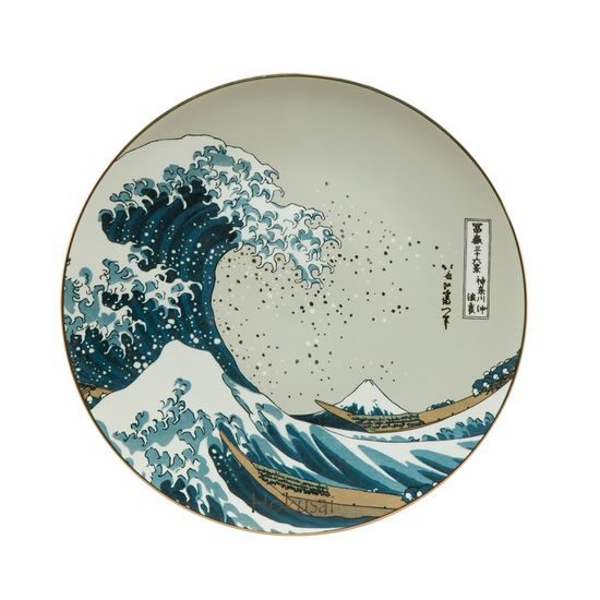 Talíř / obraz nástěnný Velká vlna, 36 / 36 / 3 cm, porcelán, K. Hokusai, Goebel