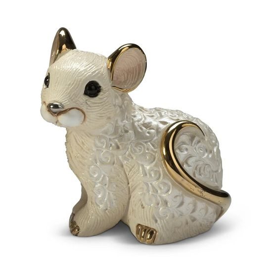 De Rosa - Malá bílá myška, 7 x 5 x 7 cm, keramická figurka, DeRosa Montevideo