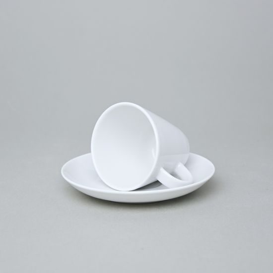 Šálek mokka (espresso) 90 ml a podšálek 125 mm, Thun 1794, karlovarský porcelán, TOM bílý, nedekorovaný