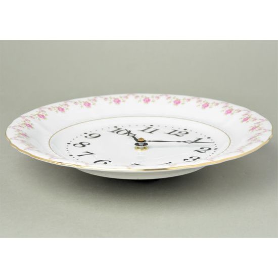 Hodiny Sonáta nástěnné 25 cm, dekor 158, Leander, bílý porcelán