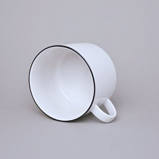 Šálek snídaňový 360 ml, ELLA černá linka, Thun 1794 karlovarský porcelán