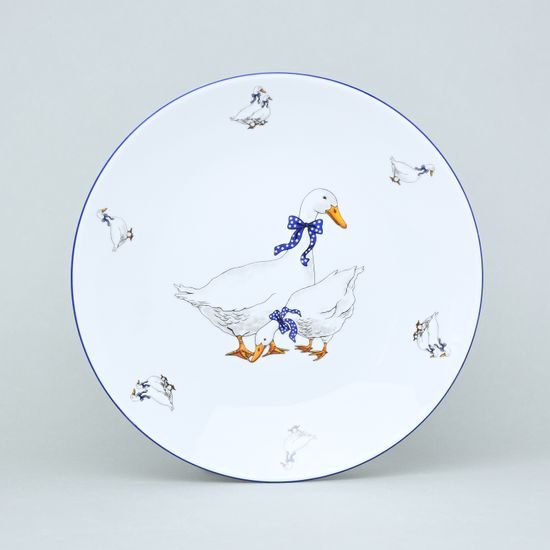 Coups husy, Talíř mělký 24 cm, Thun 1794, karlovarský porcelán