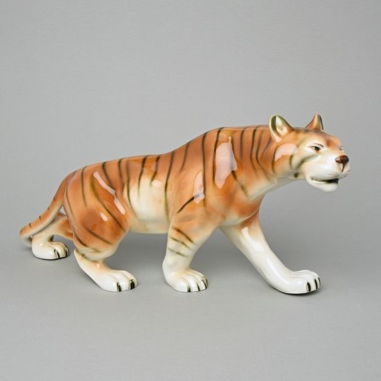 Tygr, Luxor, 40 x 19,5 x 10 cm, Porcelánové figurky Duchcov