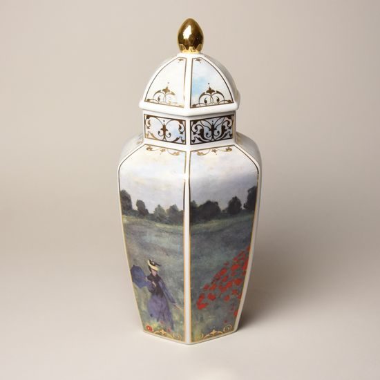 Váza s víčkem (dóza) 30 cm, porcelán, C. Monet, Goebel Artis Orbis