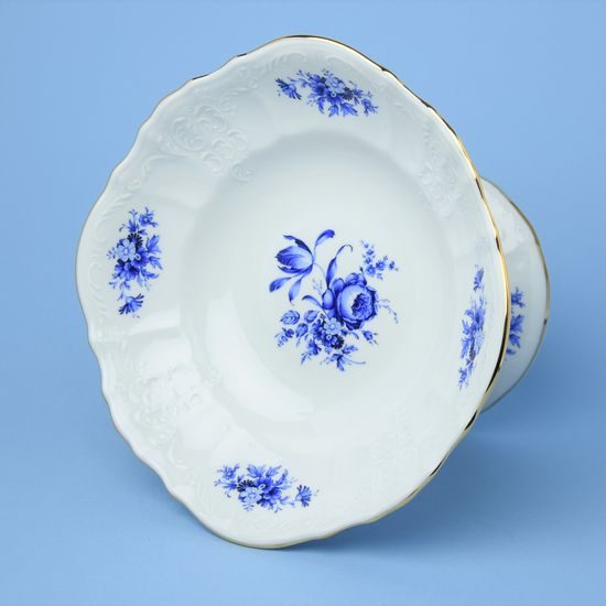Mísa 25 cm na noze, Thun 1794, karlovarský porcelán, BERNADOTTE modrá růže