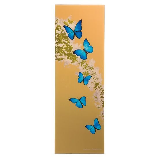 Magnetická tabule s 2 magnety Modří motýli 25 x 75 cm, Charlotte, Goebel Artis Orbis