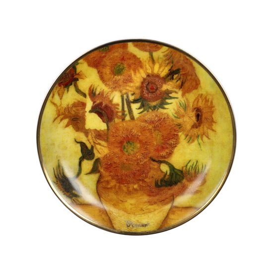 Talířek Slunečnice, 10 cm, jemný kostní porcelán, V. van Gogh, Goebel