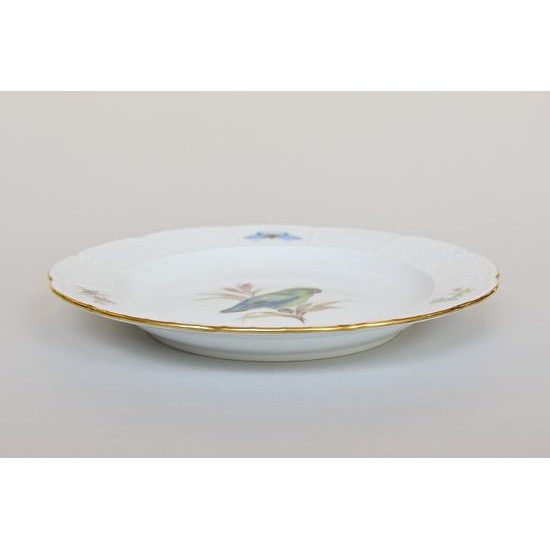 Talíř dezertní 20 cm, Papoušek, Míšeňský porcelán