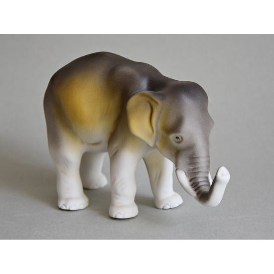 Slon 20,5 x 7 x 12,5 cm, Porcelánové figurky Duchcov