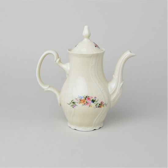 Konev kávová 0,7 l, Thun 1794, karlovarský porcelán, BERNADOTTE ivory + kytičky