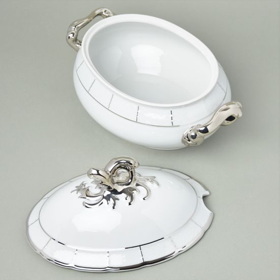 Mísa polévková 2,2 l, Thun 1794, karlovarský porcelán, MENUET platina