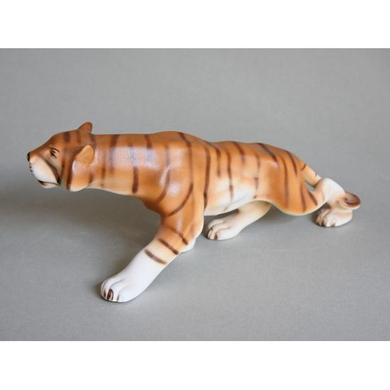 Tygr, 36,5 x 8,5 x 16,5 cm, Pastel, Porcelánové figurky Duchcov