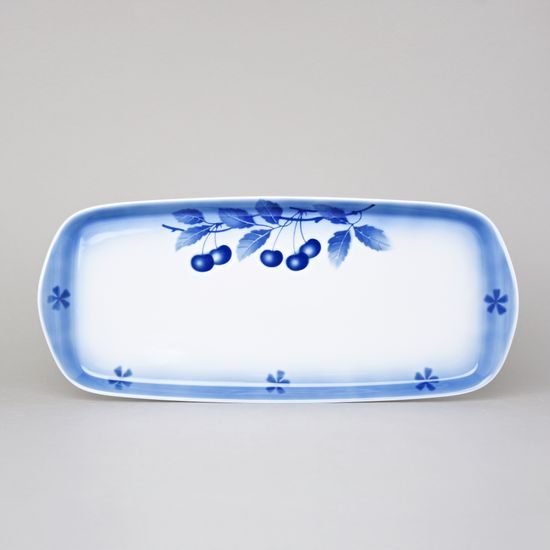 Podnos čtyřhranný 35 cm, Thun 1794, karlovarský porcelán, BLUE CHERRY