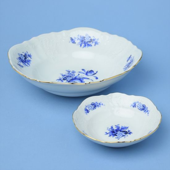 Kompotová sada pro 6 osob, Thun 1794, karlovarský porcelán, BERNADOTTE modrá růže