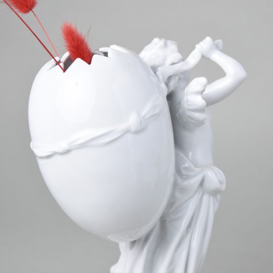 Váza - Anděl s vejcem, 13 x 13 x 25 cm, Porcelánové figurky Gläserne Porzellanmanufaktur