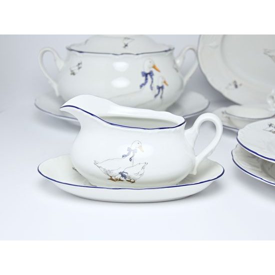 Constance husy: Jídelní souprava pro 6 osob, Thun 1794, karlovarský porcelán