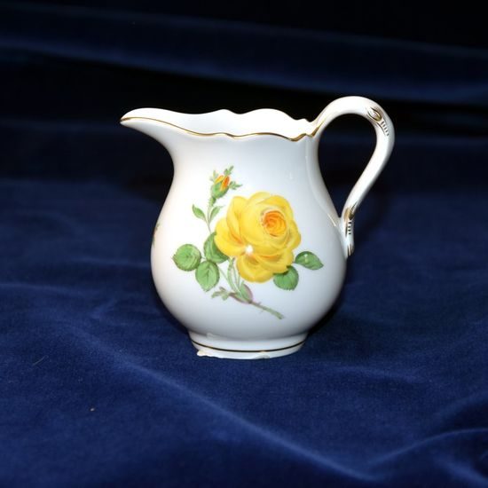 Mlékovka 120 ml, žlutá růže, Míšeňský porcelán