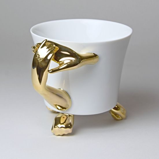 Hrnek Pěstičky 260 ml, porcelán Goldfinger