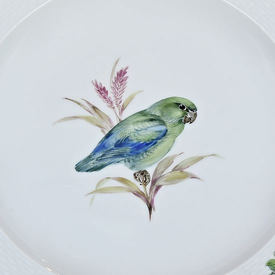 Talíř dezertní 20 cm, Papoušek, Míšeňský porcelán