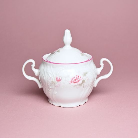 Růžová linka: Cukřenka 300 ml, karlovarský porcelán, BERNADOTTE růžičky