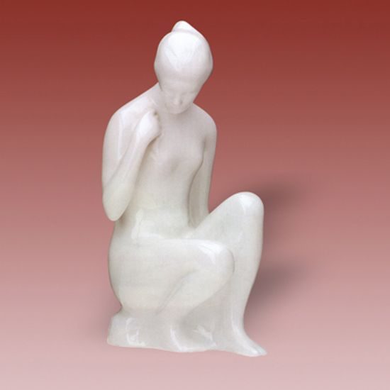Akt "Zamyšlená" 14,5 x 13 x 26 cm, Porcelánové figurky Duchcov