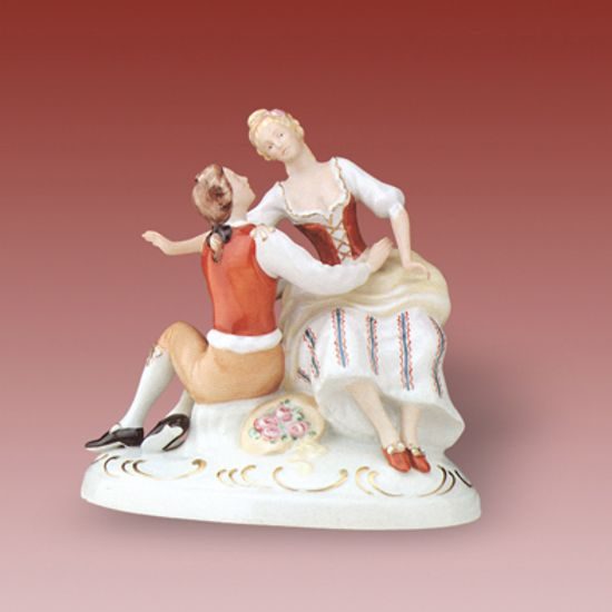 Dostaveníčko 19,5 x 11 x 14,5 cm, saxe, Porcelánové figurky Duchcov