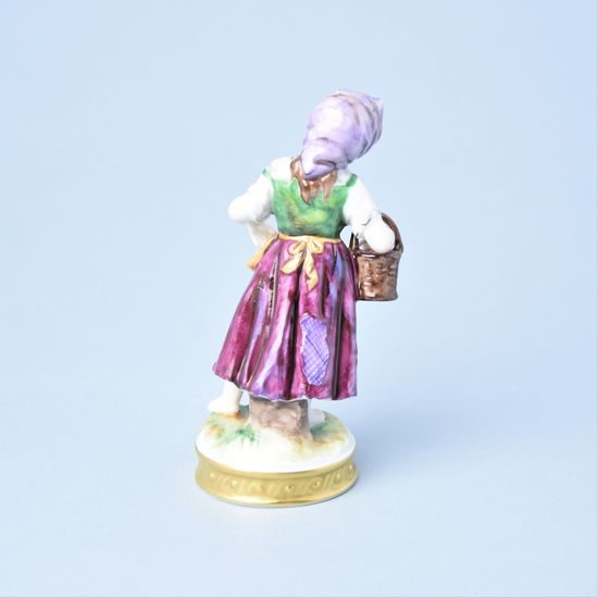 Dívka s košíkem jablek 14 cm, Porcelánové figurky Unterweissbacher