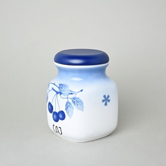 Dóza 0,6 l, Thun 1794, karlovarský porcelán, BLUE CHERRY