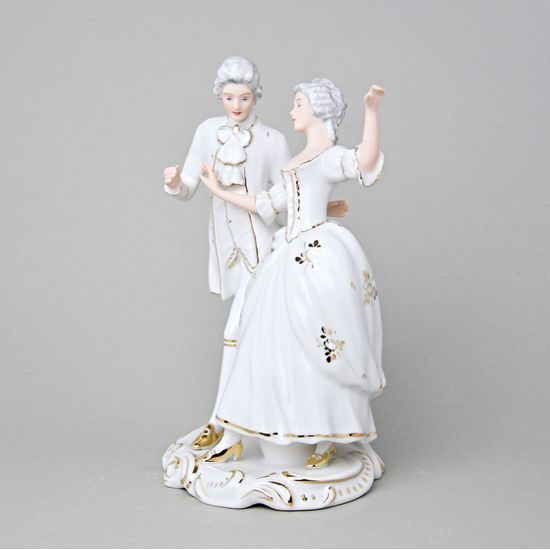 Taneční pár rokoko 16 x 13 x 23 cm, Porcelánové figurky Duchcov