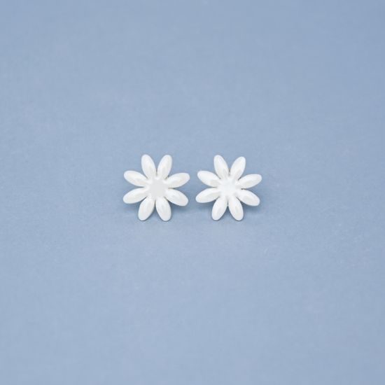 Náušnice: Puzetky - Sedmikrásky 1,7 cm, Porcelanové šperky Ateliér Mallys