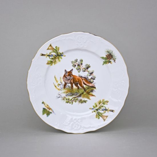 Sada 6 talířů dezertních 19 cm, Thun 1794, karlovarský porcelán, BERNADOTTE myslivecká