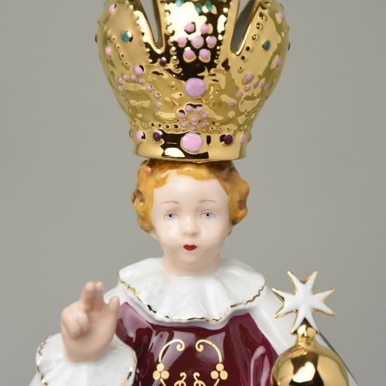 Pražské Jezulátko střední, 32,5 x 25 x 10,5 cm, Purpur, Porcelánové figurky Duchcov